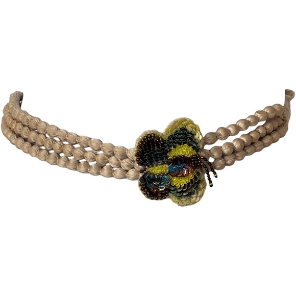 Anthropologie beaded sequined silk belt one size Anthropologie Women main image 4